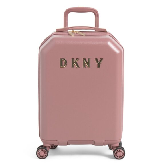 DKNY Dark Rose 20in Metal Logo Hardside Carry-on Spinner - Picture 1 of 2
